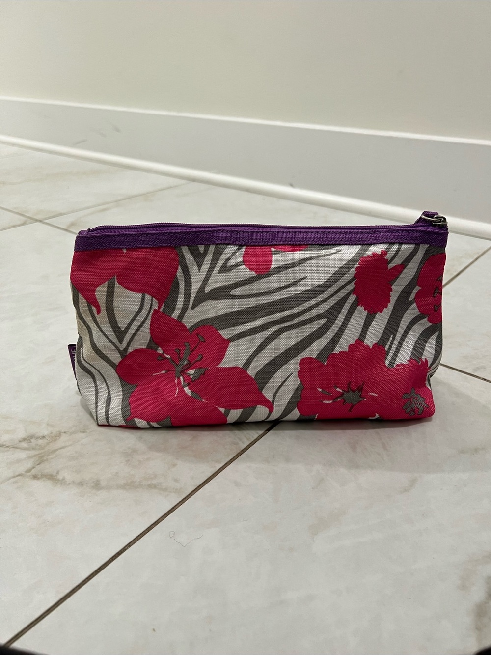 Clinique Flower Print Cosmetics Bag
